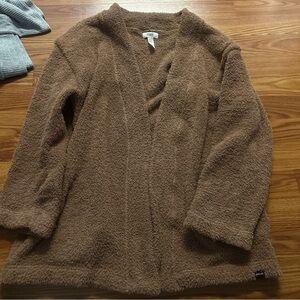 Victoria’s Secret pink Teddy fur open front cardigan sweater size extra small